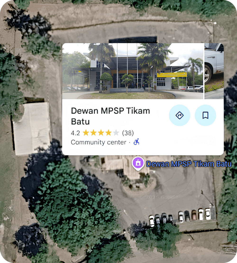 Contoh paparan lokasi Google Maps untuk kad jemputan digital